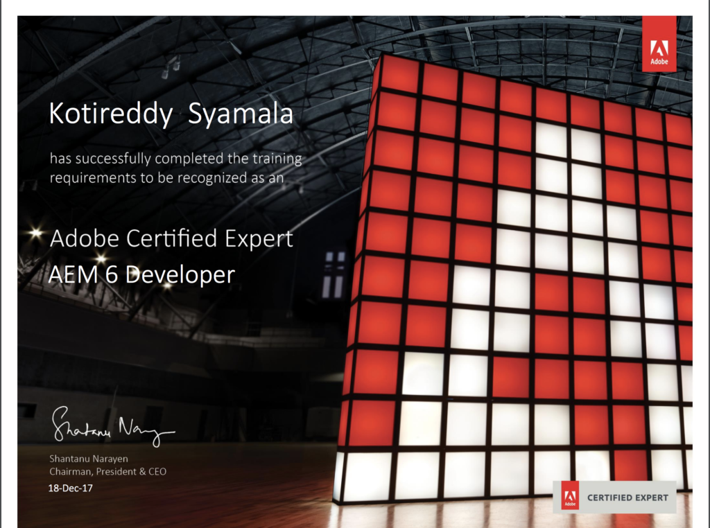 Adobe  Certified Expert in AEM