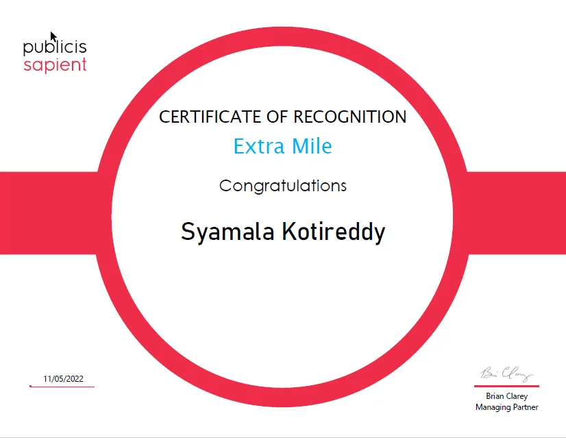 Publicis Sapient Extra Mile 2022 Award Logo